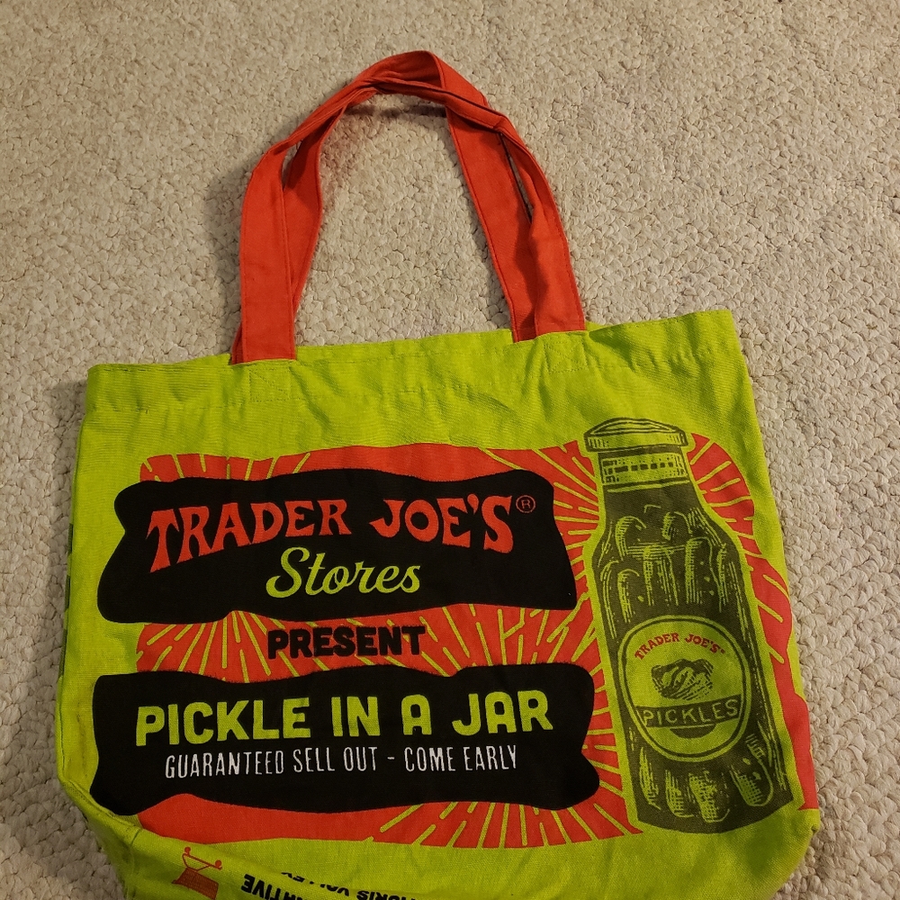 Trader Joes Pickle Tote 100 Cotton Gem